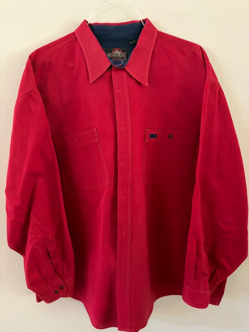 Greatland Apparel Men's XXXL Red Long Sleeve Button Down Work Shirt